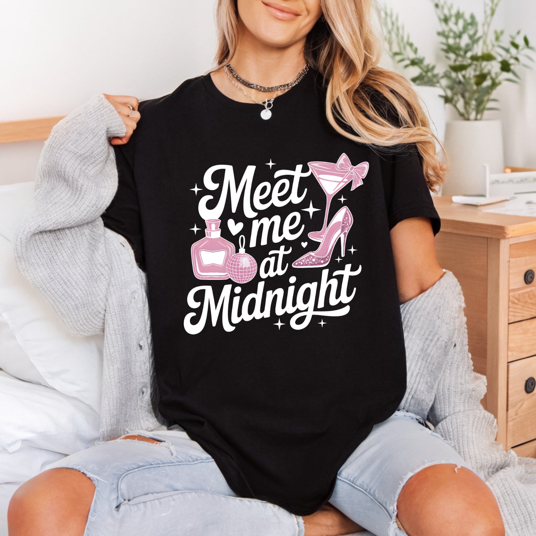 Meet Midnight Chic Party Food & Drink Culture Collection Bachelorette Party Collection Ready to Press DTF Transfer for Dtf