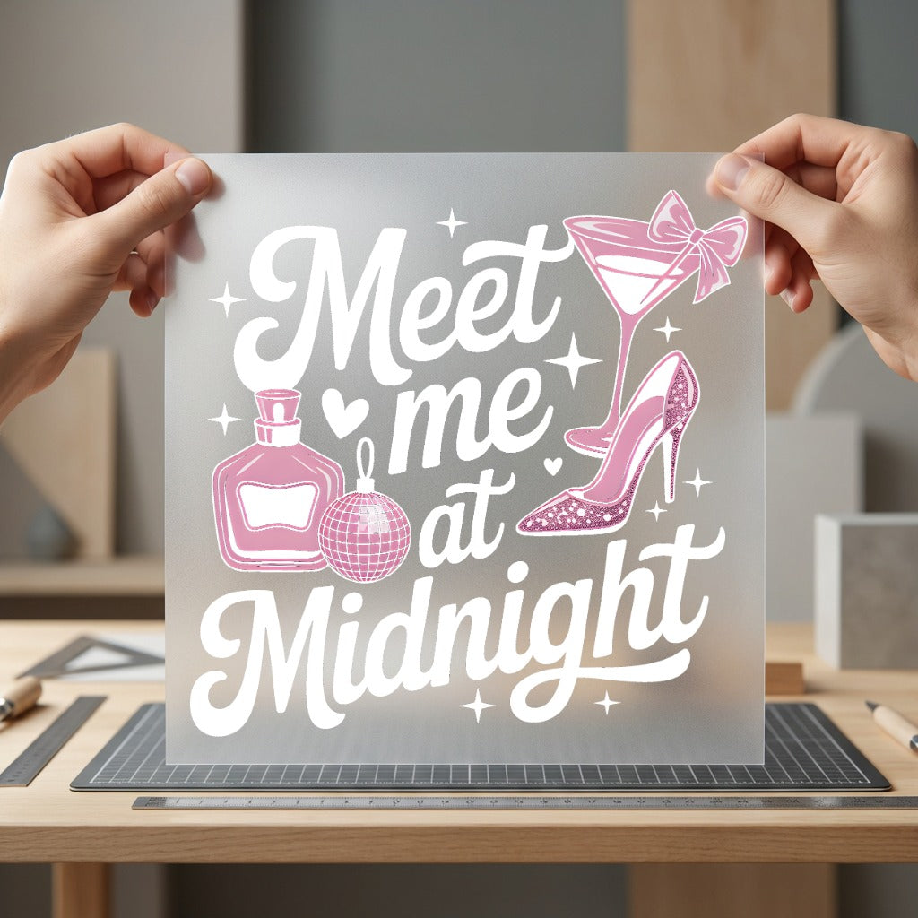Meet Midnight Chic Party Food & Drink Culture Collection Bachelorette Party Collection Ready to Press DTF Transfer for Dtf