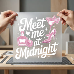 Meet Midnight Chic Party Food & Drink Culture Collection Bachelorette Party Collection Ready to Press DTF Transfer for Dtf
