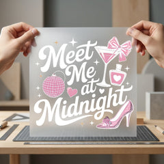 Meet Midnight Party Vibe Christmas Ready to Press DTF Transfer for Dtf
