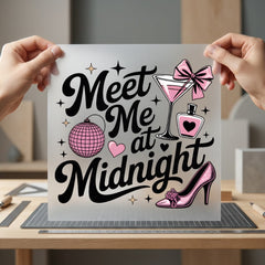 Meet Midnight Party Vibe Christmas Ready to Press DTF Transfer for Dtf
