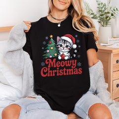 Meowy Christmas Cat Kitty Christmas Mom Ready to Press DTF Transfer for Dtf