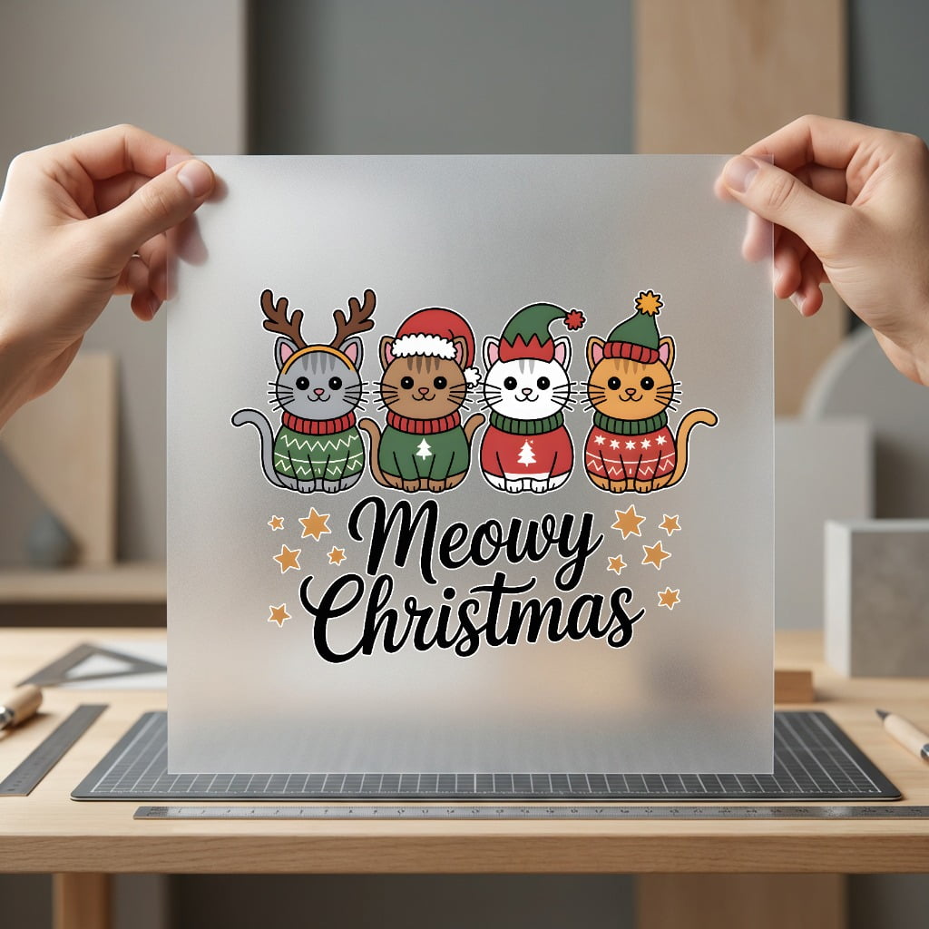 Meowy Christmas Cats Holiday Christmas Winter Ready to Press DTF Transfer for Dtf