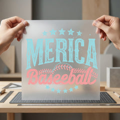 Merica Baseball Retro Distressed 4th Of July Patriotic Ready to Press DTF Transfer for Dtf