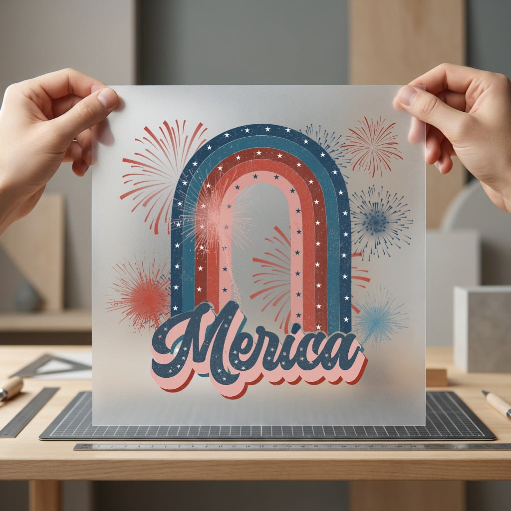 Merica Patriotic Rainbow Retro 4th Of July Patriotic Ready to Press DTF Transfer for Dtf