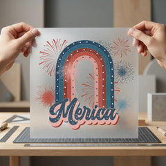 Merica Patriotic Rainbow Retro 4th Of July Patriotic Ready to Press DTF Transfer for Dtf
