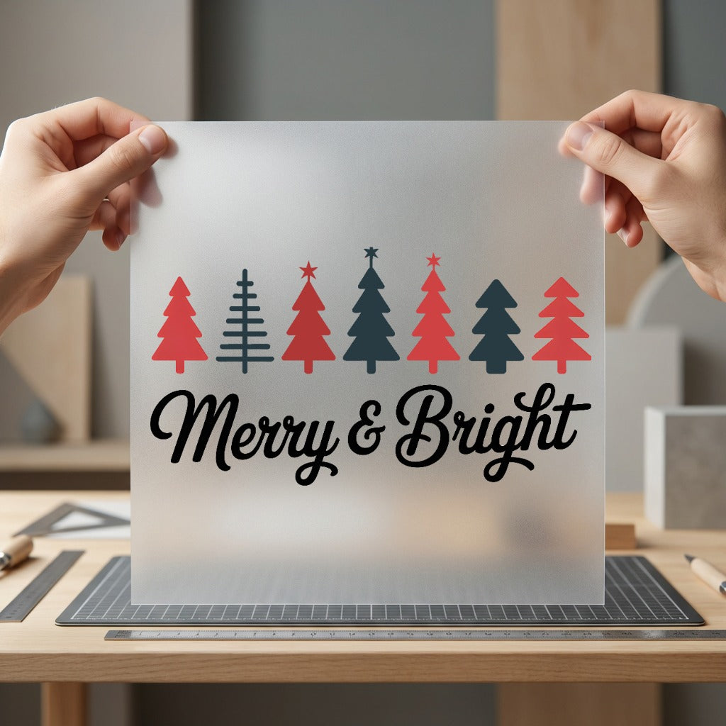 Merry Bright Christmas Holiday Christmas Aesthetic Ready to Press DTF Transfer for Dtf
