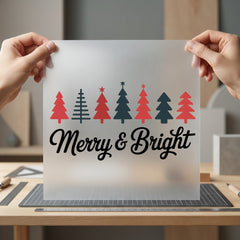 Merry Bright Christmas Holiday Christmas Aesthetic Ready to Press DTF Transfer for Dtf