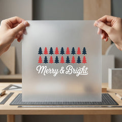 Merry Bright Christmas Trees Christmas Aesthetic Ready to Press DTF Transfer for Dtf