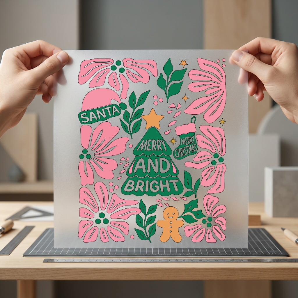Merry Bright Retro Christmas Christmas Retro Ready to Press DTF Transfer for Dtf