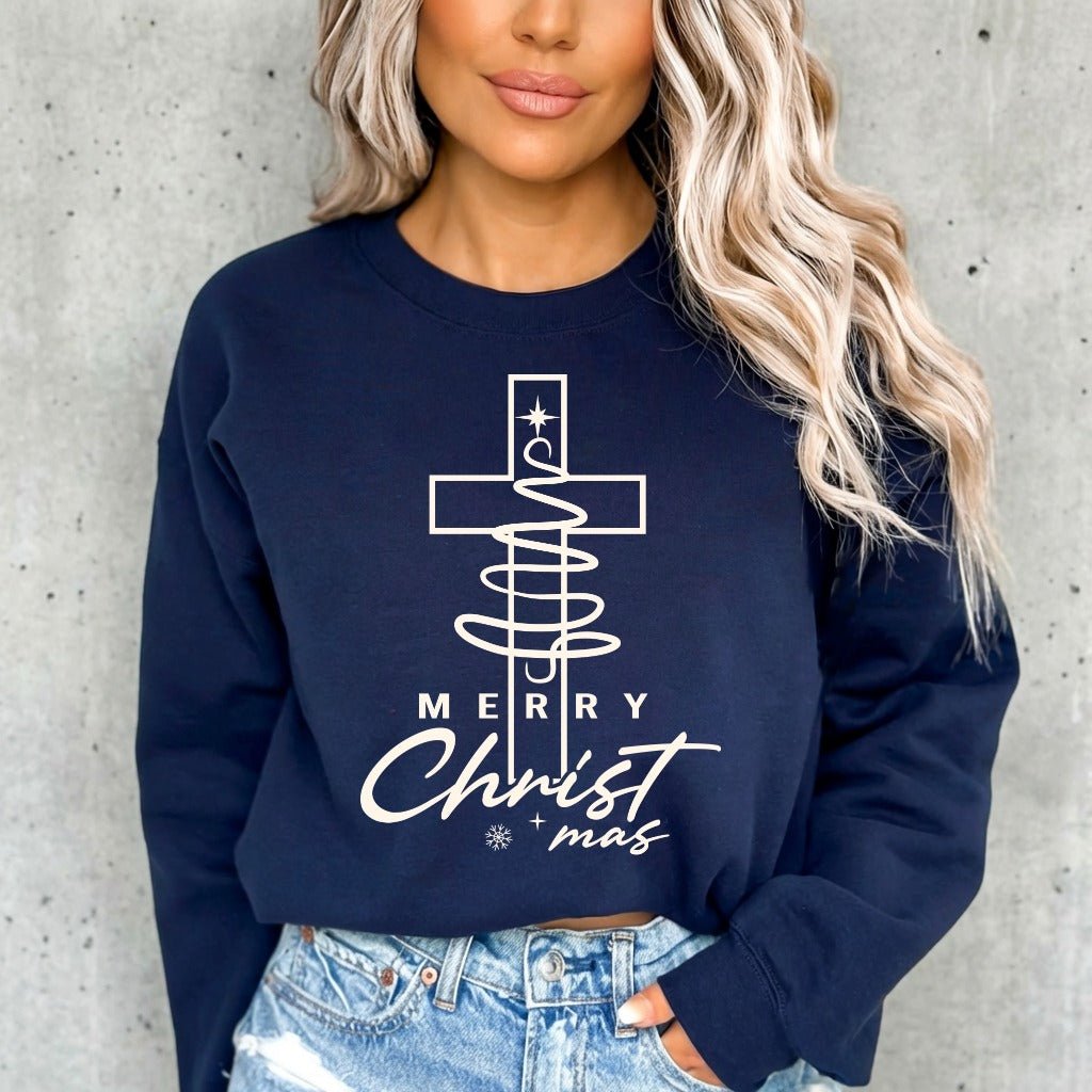 Merry Christ mas | Faith & Festive Sweatshirt - Luckets.com