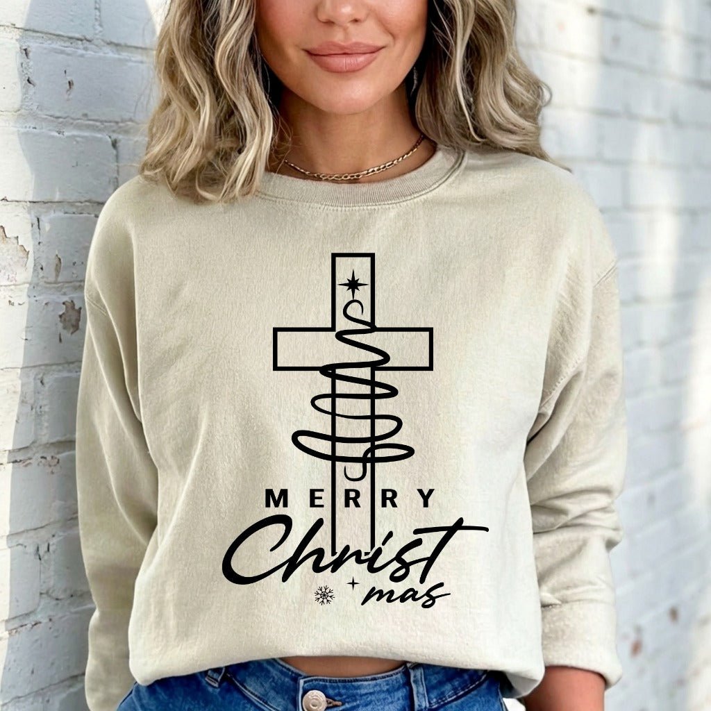 Merry Christ mas | Faith & Festive Sweatshirt - Luckets.com