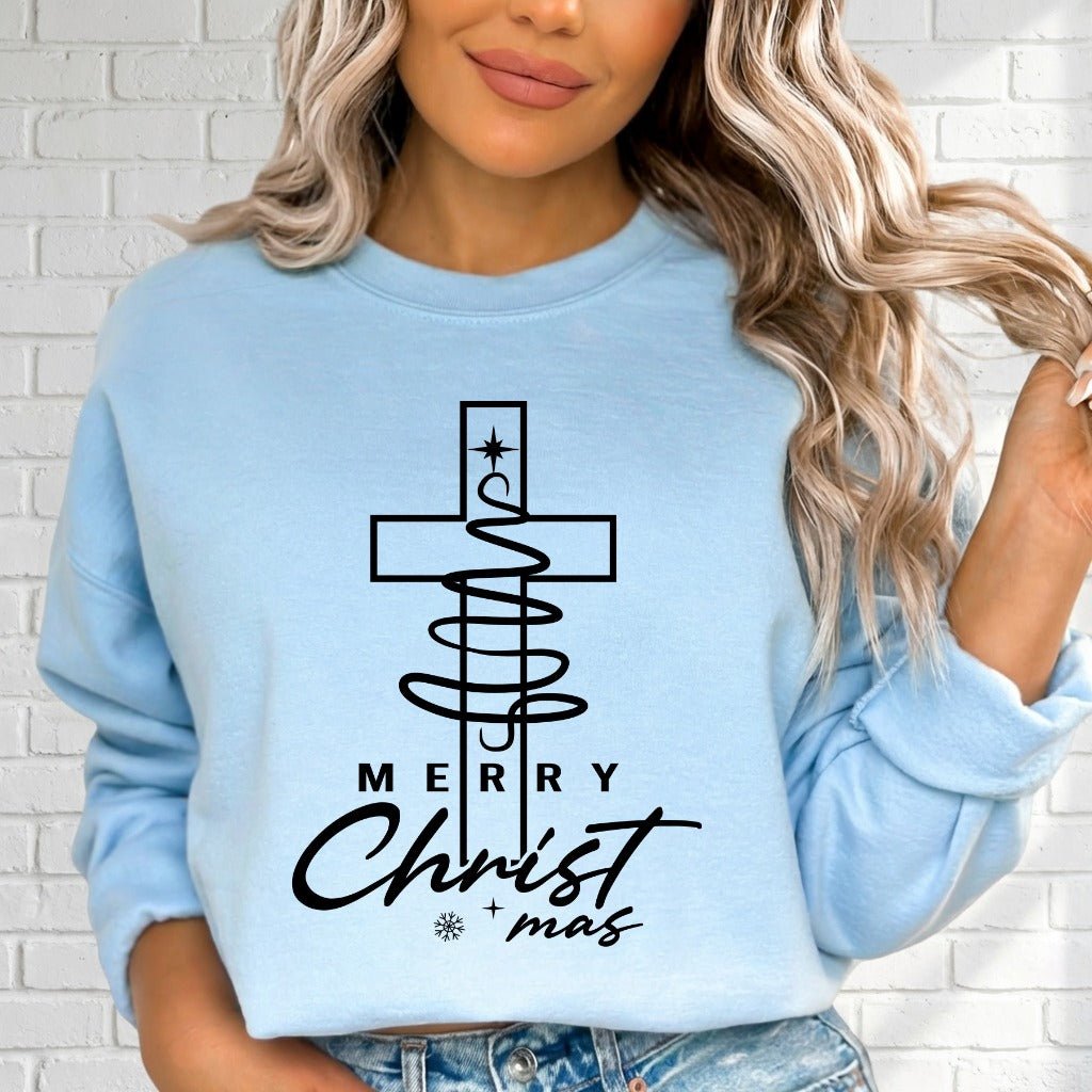 Merry Christ mas | Faith & Festive Sweatshirt - Luckets.com