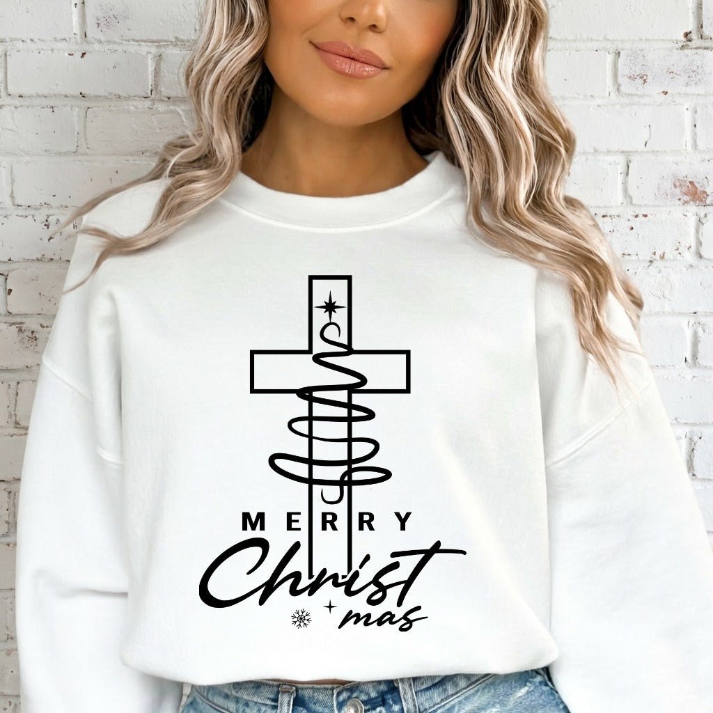 Merry Christ mas | Faith & Festive Sweatshirt - Luckets.com