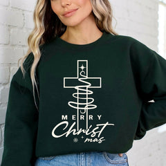 Merry Christ mas | Faith & Festive Sweatshirt - Luckets.com
