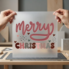 Merry Christmas Boho Font Christmas Vintage Ready to Press DTF Transfer for Dtf