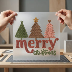 Merry Christmas Boho Trees Christmas Boho Ready to Press DTF Transfer for Dtf