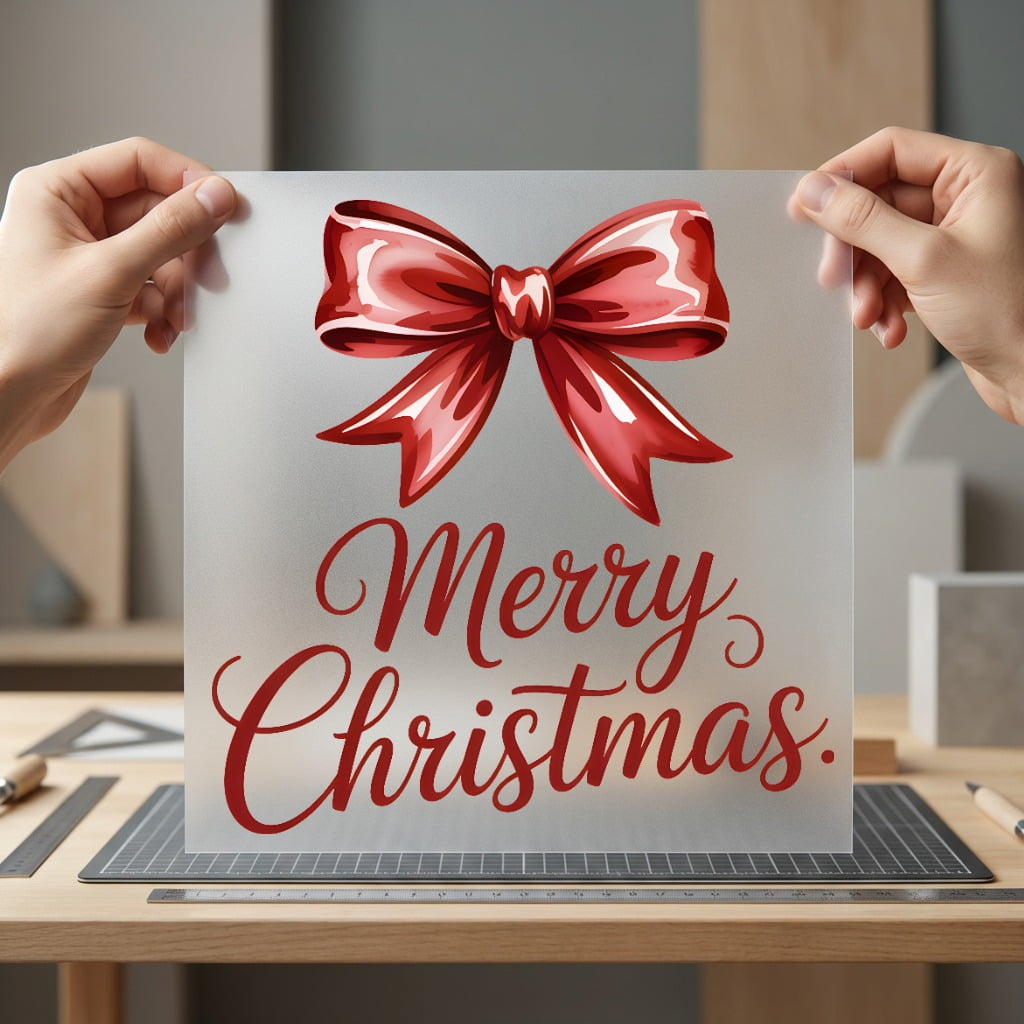 Merry Christmas Bow Holiday Christmas Ready to Press DTF Transfer for Dtf