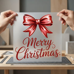 Merry Christmas Bow Holiday Christmas Ready to Press DTF Transfer for Dtf