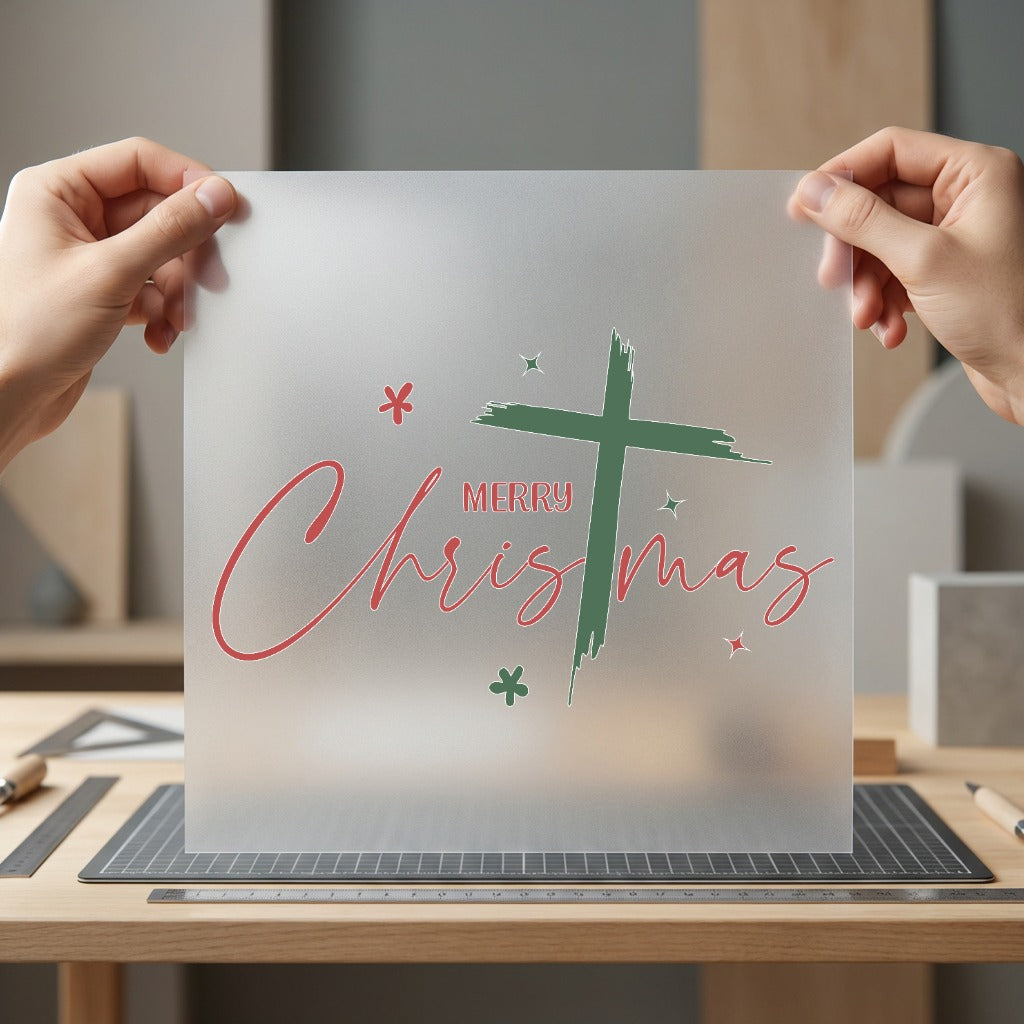 Merry Christmas Cross Faith-inspired Christian Faith Ready to Press DTF Transfer for Dtf