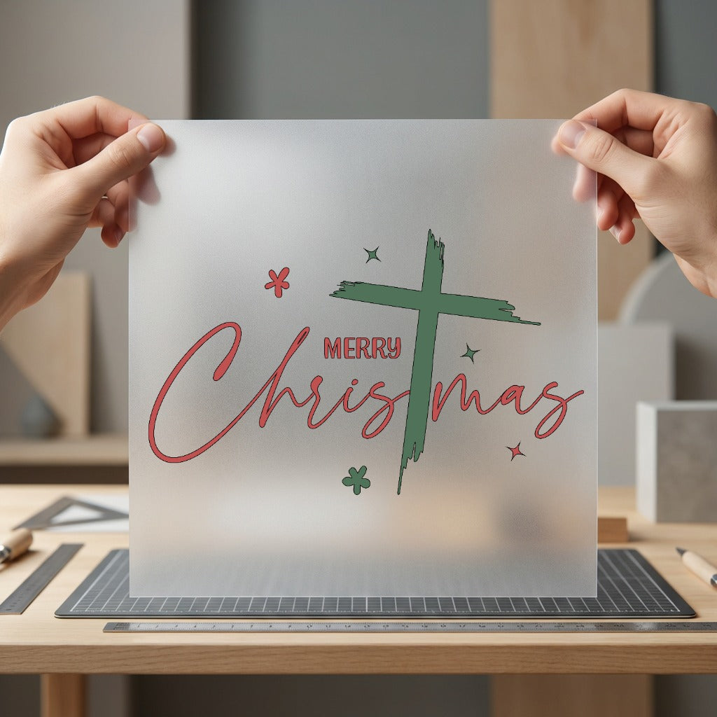Merry Christmas Cross Faith-inspired Christian Faith Ready to Press DTF Transfer for Dtf