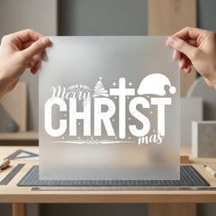 Merry Christmas Cross Festive Faith Christmas Ready to Press DTF Transfer for Dtf