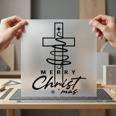 Merry Christmas Cross Religious Faith Christmas Ready to Press DTF Transfer for Dtf