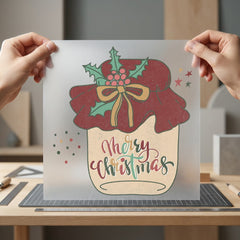 Merry Christmas Jar Retro Christmas Vintage Ready to Press DTF Transfer for Dtf