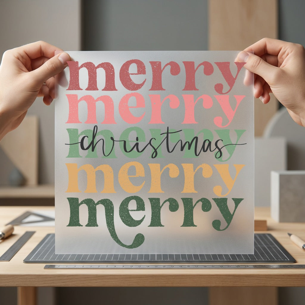 Merry Christmas Retro Holiday Christmas Vintage Ready to Press DTF Transfer for Dtf