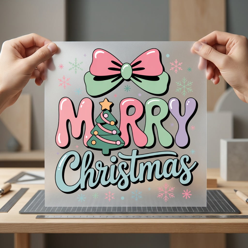 Merry Christmas Retro Pastel Christmas Retro Ready to Press DTF Transfer for Dtf