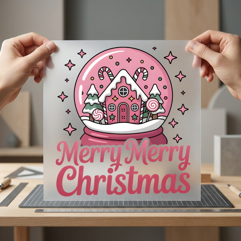 Merry Christmas Snow Globe Christmas Retro Ready to Press DTF Transfer for Dtf