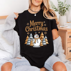 Merry Christmas Snowman Holiday Christmas Ready to Press DTF Transfer for Dtf