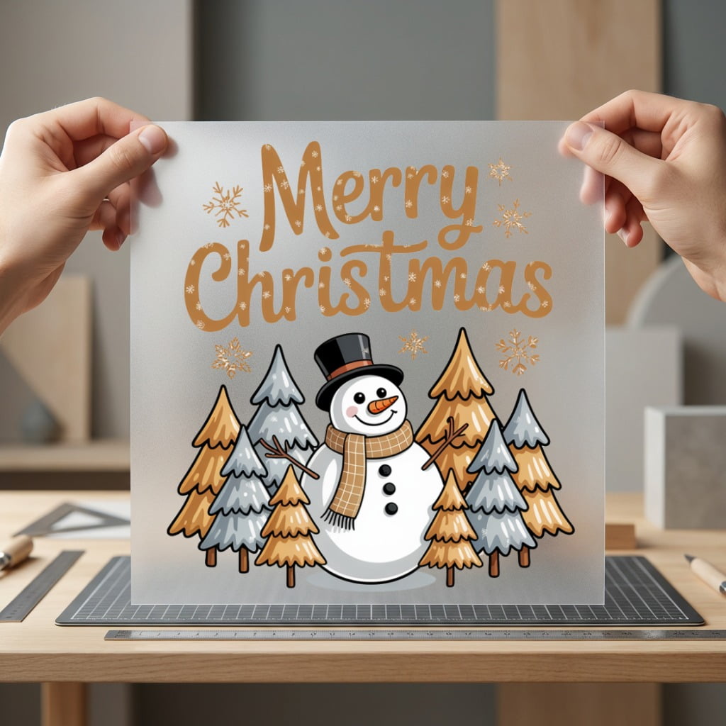 Merry Christmas Snowman Holiday Christmas Ready to Press DTF Transfer for Dtf