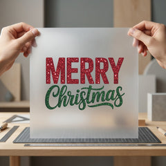 Merry Christmas Speckled Text Christmas Aesthetic Ready to Press DTF Transfer for Dtf