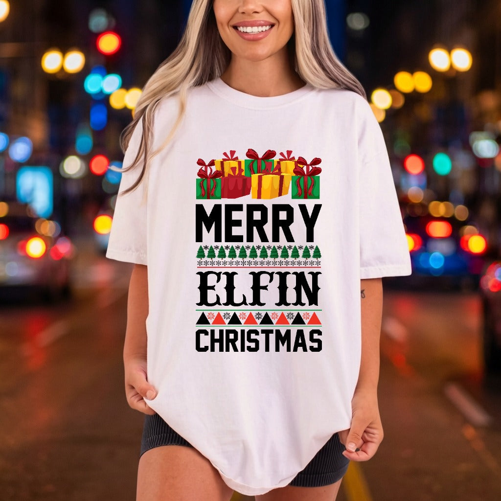 Merry Elfin Christmas Holiday Christmas Funny Ready to Press DTF Transfer for Dtf