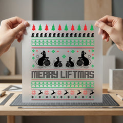 Merry Liftmas Ugly Sweater Christmas Mom Ready to Press DTF Transfer for Dtf
