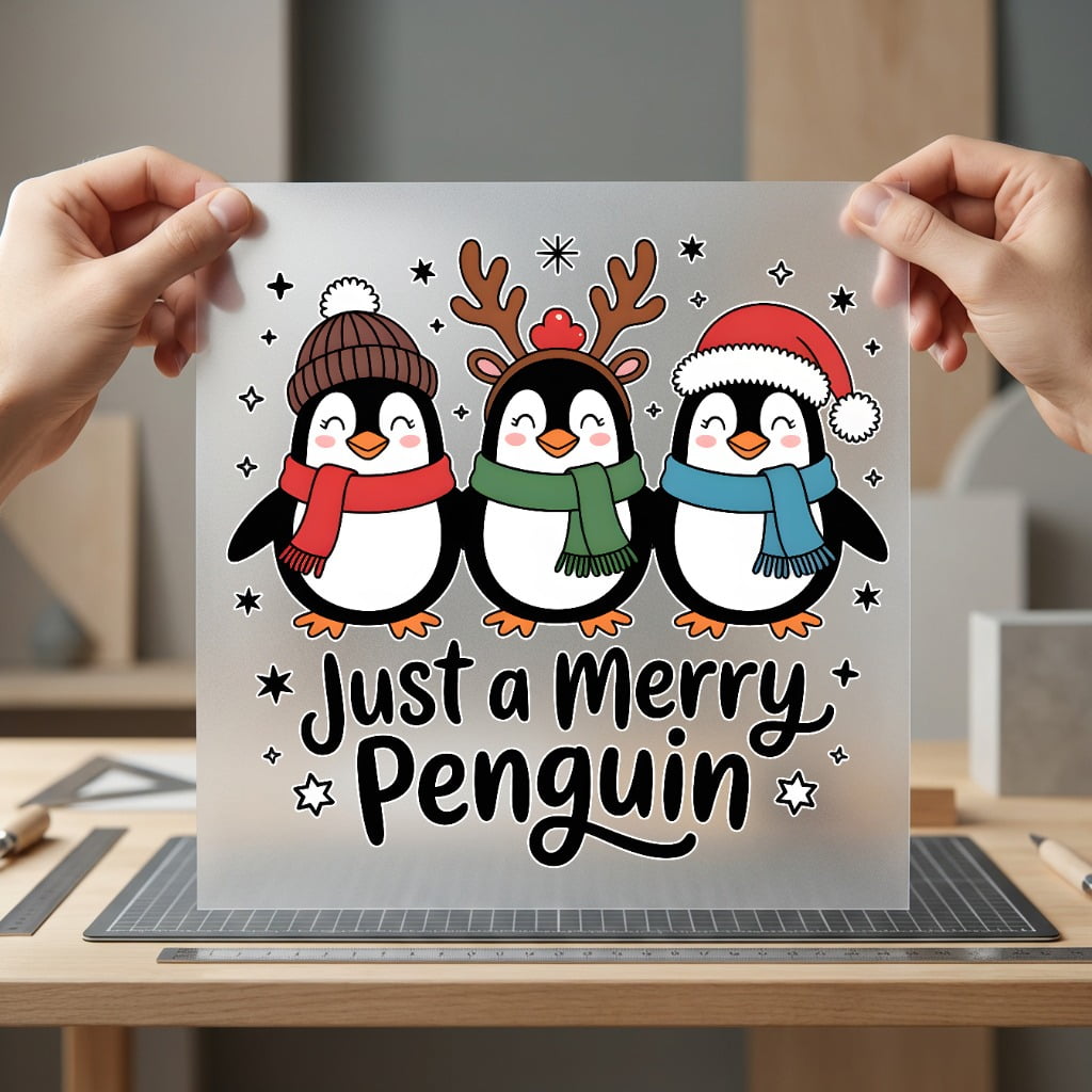 Merry Penguin Squad Holiday Christmas Ready to Press DTF Transfer for Dtf