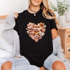Metallic Hearts Romantic Diy Valentine Ready to Press DTF Transfer for Dtf