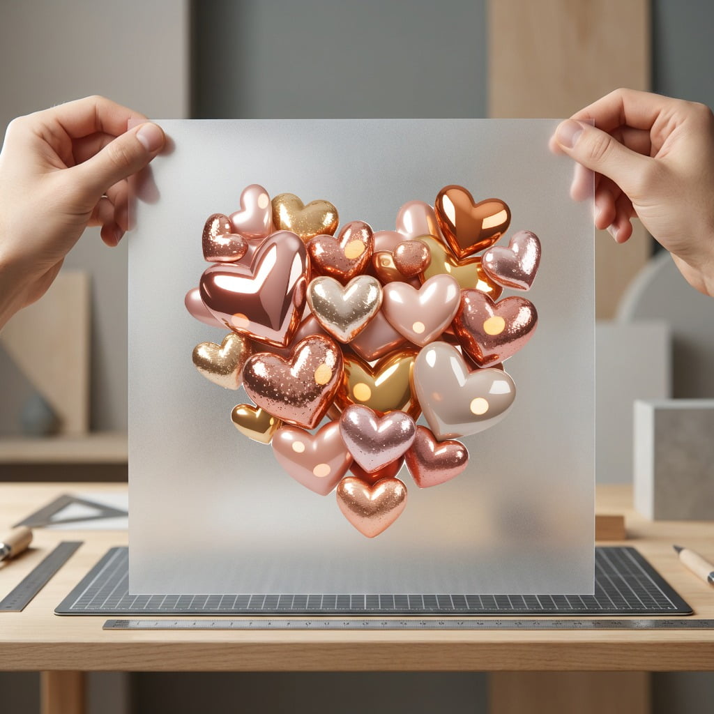 Metallic Hearts Romantic Diy Valentine Ready to Press DTF Transfer for Dtf