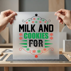 Milk Cookies Christmas Holiday Christmas Ready to Press DTF Transfer for Dtf