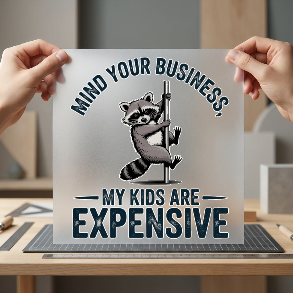 Mind Business Raccoon Funny Mom Dad Ready to Press DTF Transfer for Dtf