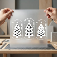 Minimalist Christmas Trees Holiday Christmas Aesthetic Ready to Press DTF Transfer for Dtf