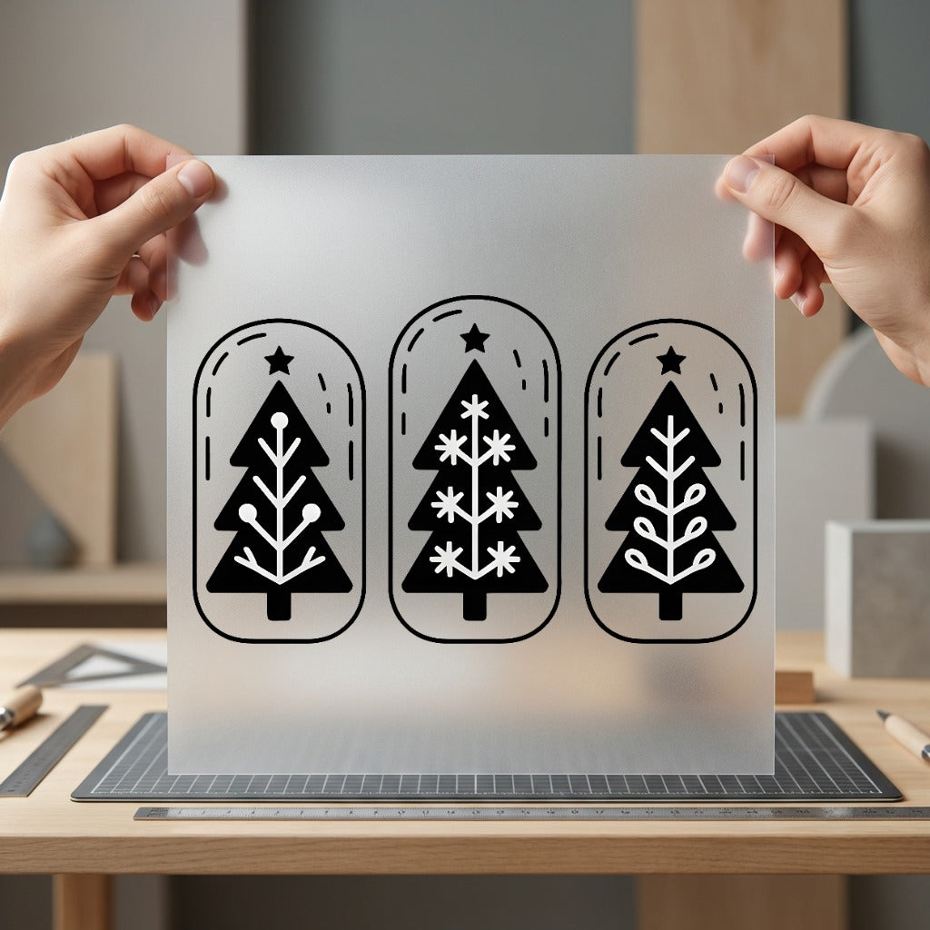 Minimalist Christmas Trees Holiday Christmas Aesthetic Ready to Press DTF Transfer for Dtf