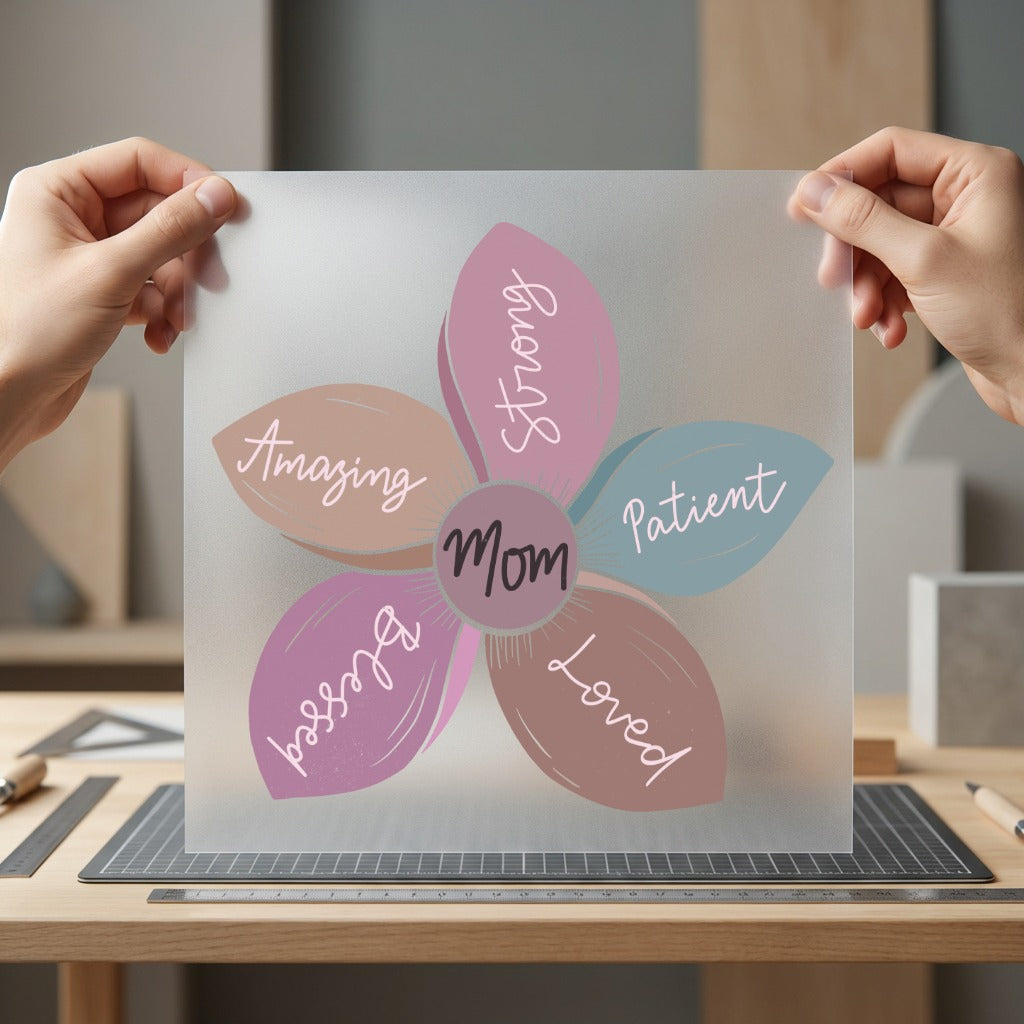 Mom Attributes Flower Empowering Mom Ready to Press DTF Transfer for Dtf