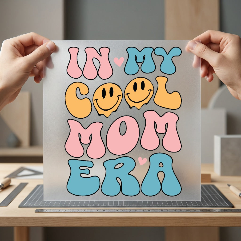 Mom Era Retro Groovy Mom Funny Ready to Press DTF Transfer for Dtf