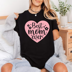 Mom Ever Heart Flower Mom Ready to Press DTF Transfer for Dtf