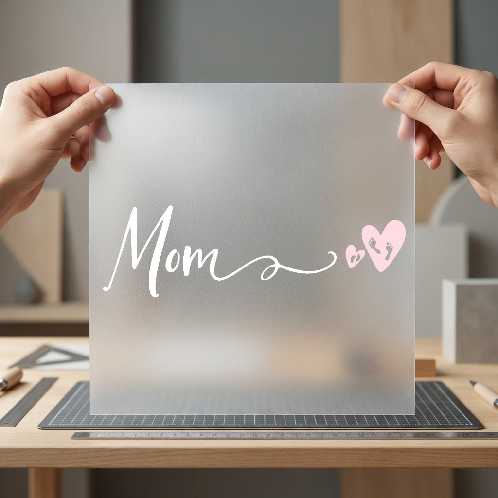 Mom Hearts Footprints Diy Mom Aesthetic Ready to Press DTF Transfer for Dtf
