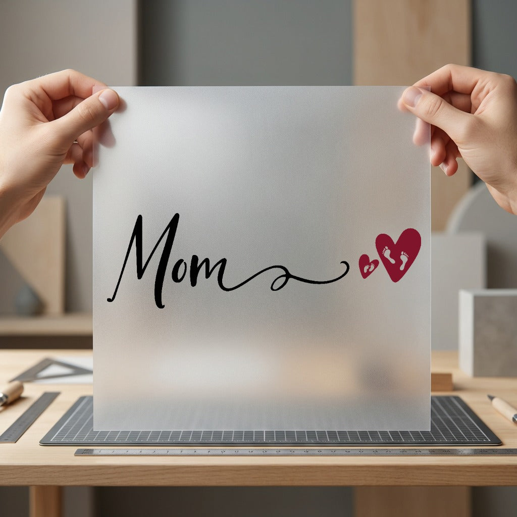 Mom Hearts Footprints Diy Mom Aesthetic Ready to Press DTF Transfer for Dtf