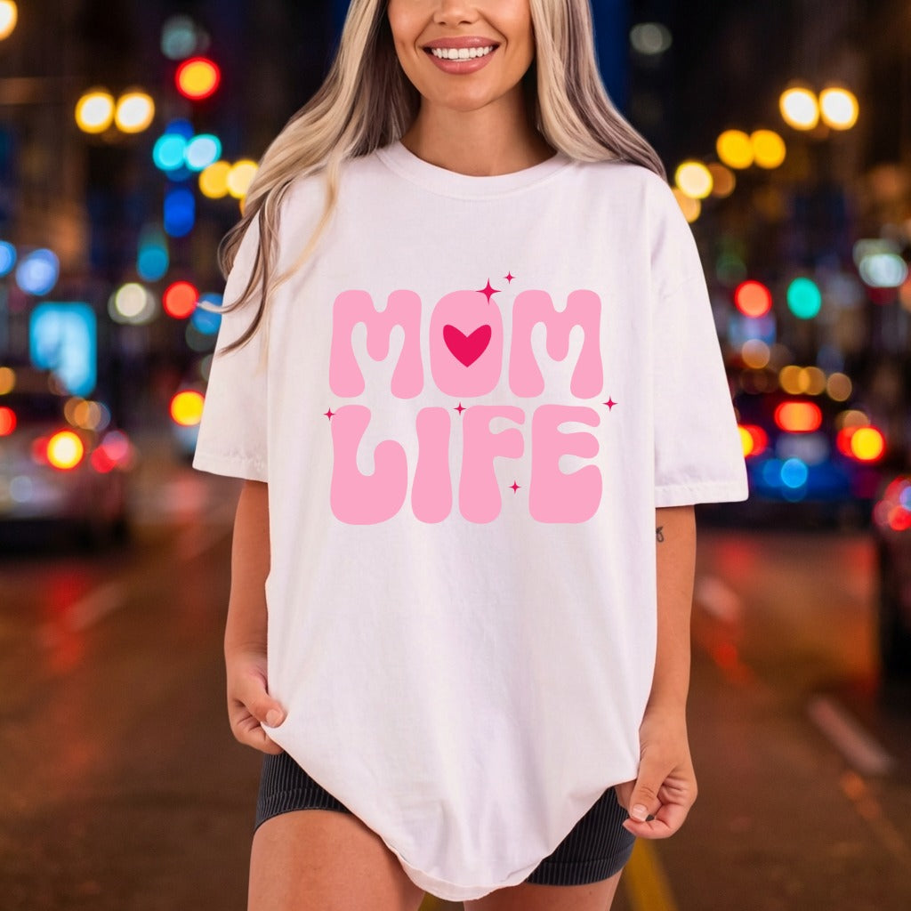 Mom Life Retro Bubbles Mom Retro Ready to Press DTF Transfer for Dtf