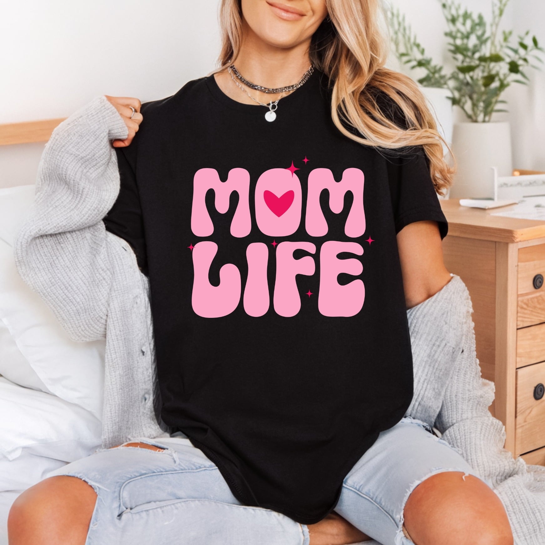 Mom Life Retro Bubbles Mom Retro Ready to Press DTF Transfer for Dtf